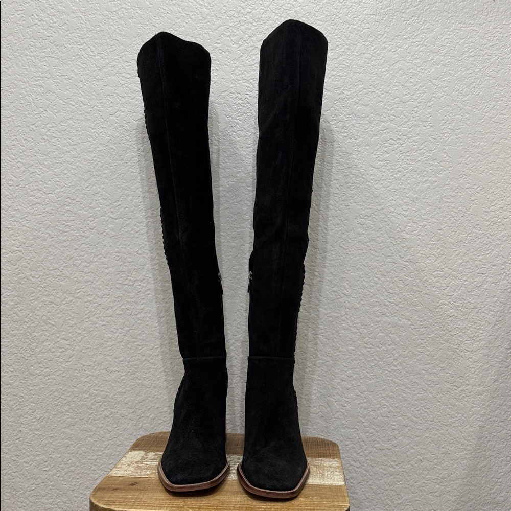 Vince Camuto Englea Black Suede Over the Knee Boots Size 8.5 NEW - Picture 3 of 8